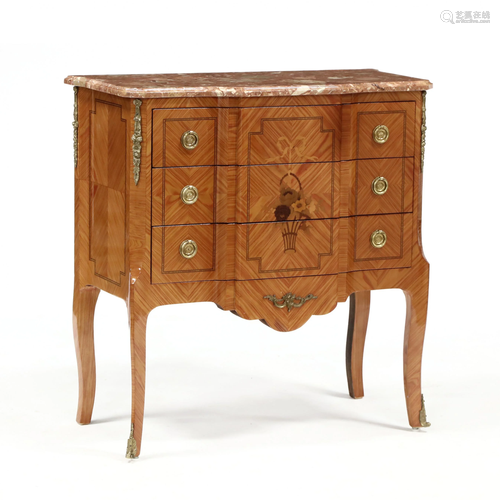 Italianate Inlaid Marble Top Diminutive Chest of