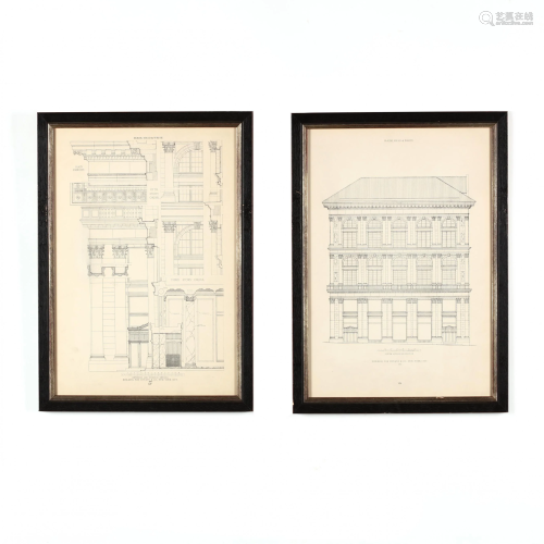 Two Framed Architectural Prints of the Tiffany & Co.