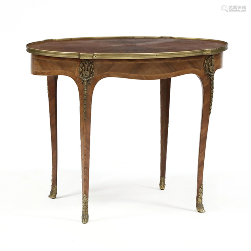 A Vintage French Inlaid and Ormolu Mounted Center