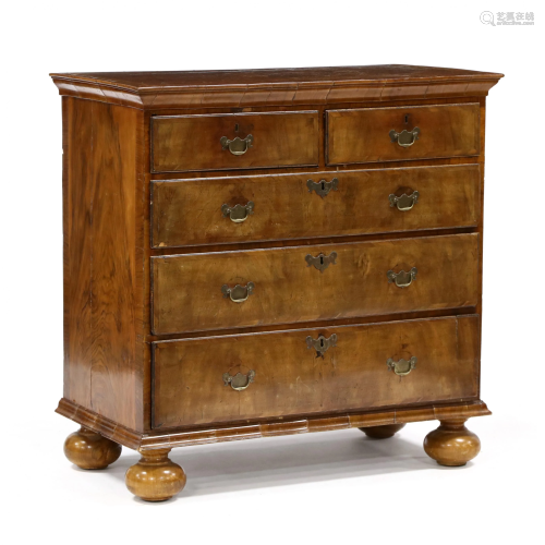 William and Mary Walnut Chest of Drawers