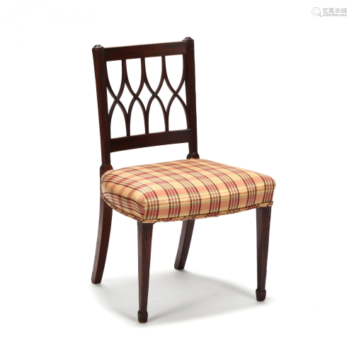 English Hepplewhite Carved Mahogany Side Chair