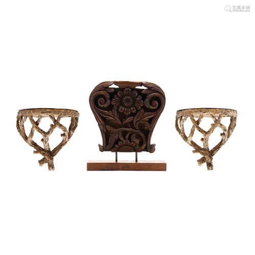 Pair of Wall Brackets and Architectural Element