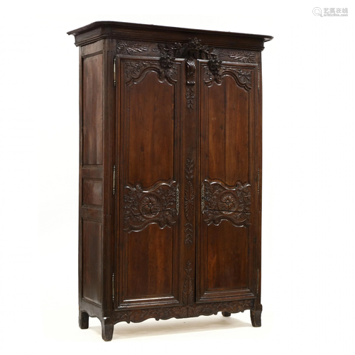 Louis XVI Carved Walnut Armoire