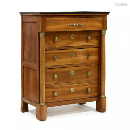 Continental Neoclassical Marble Top Chest of Drawers