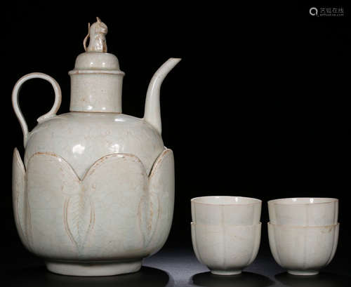 SET OF HUTIAN YAO GLAZE POT&CUP