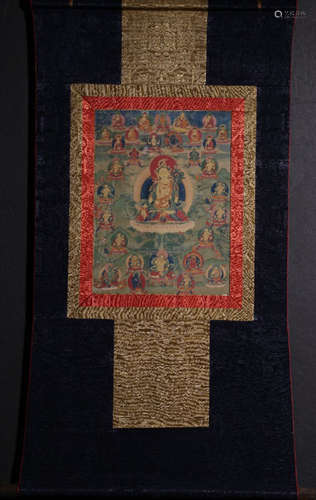 A COLORED TARA PATTERN THANGKA