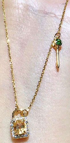 A 18K GOLD&YELLOW SAPPHIRE&TSAVORITE NECKLACE