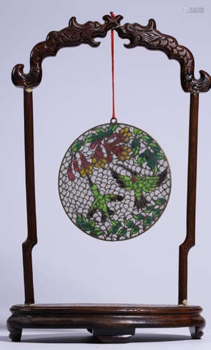 A CLOISONNE CASTED SCREEN