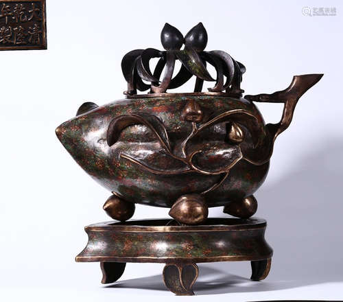 A CLOISONNE CASTED CENSER