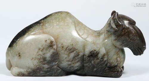 A HETIAN JADE CARVED CAMEL SHAPED ORNAMENT