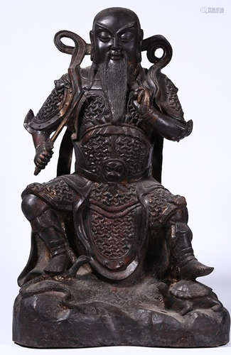 A GILT BRONZE CASTED FIGURE SHAPED STATUE