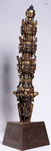 A GILT BRONZE CASTED BUDDHA ORNAMENT