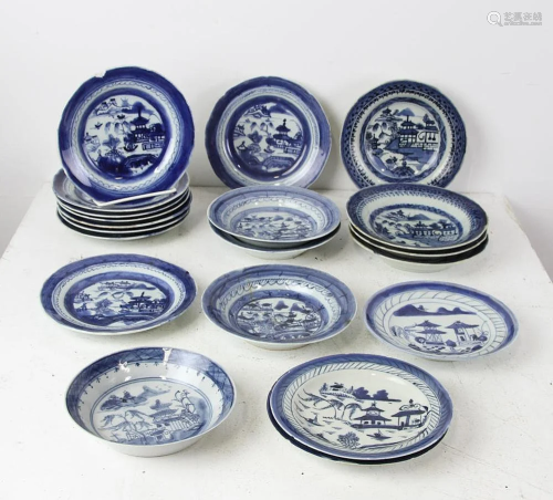 Assorted 19thC Chinese Canton Porcelain