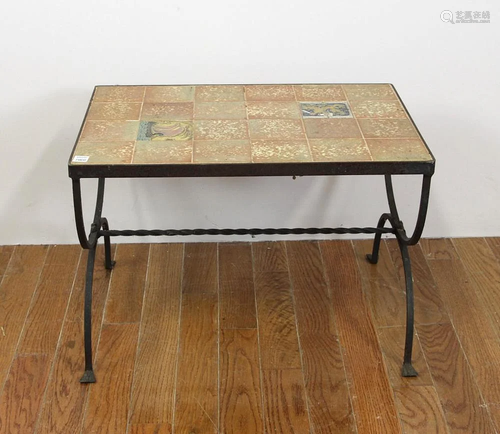 Tile Top Wrought Iron Table