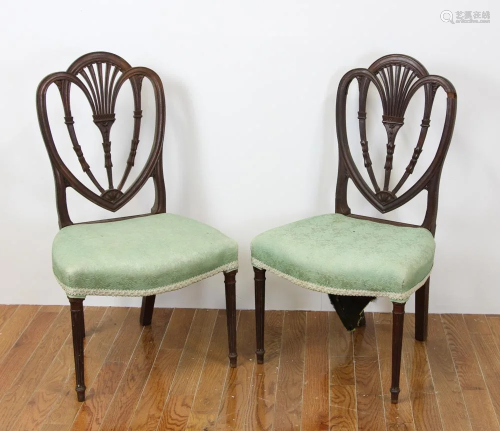 Pair of Early Sheraton Mahogany Dining Chairs