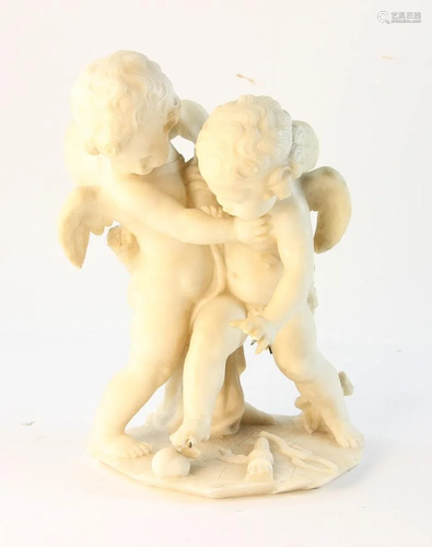 19thC Italian Classical Sculpture, Pair of Putties