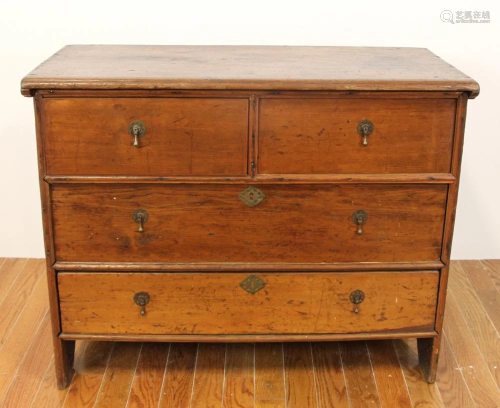 Early William and Mary Four Drawer Chest