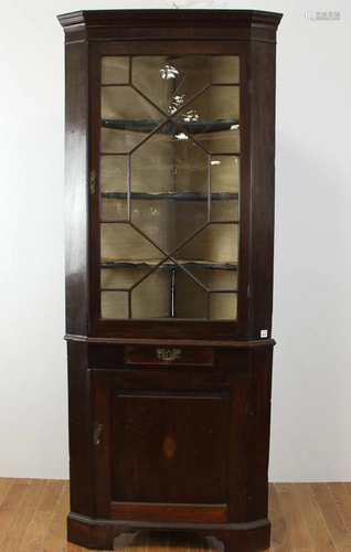 Early 19thC English Mahogany Corner Cabinet