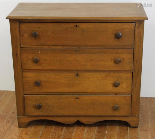 Early Pine Four Drawer Chest