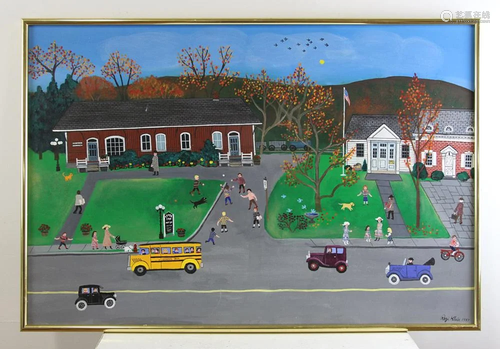 Regi Kleir, School House, Oil on Canvas