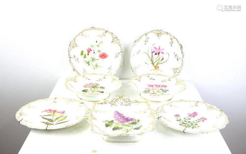 19thC Hand Painted Paris Porcelain Plates