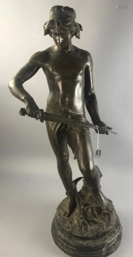19th/Early 20thC French Bronzed Sculpture of a Man