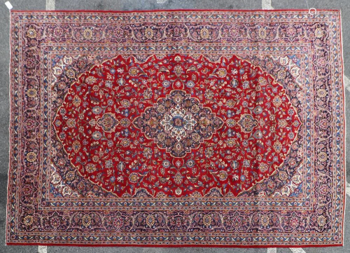 Semi Antique Persian Kashan Rug