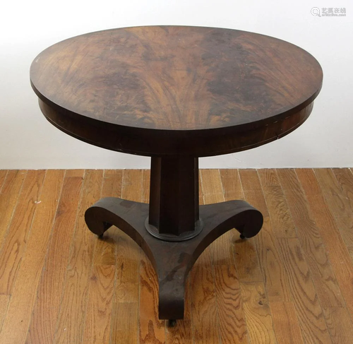 19thC Boston Classical Mahogany Parlor Table