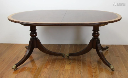 Federal Style Satinwood Inlaid Dining Table