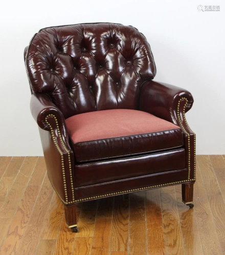 Burgundy Leather Armchair