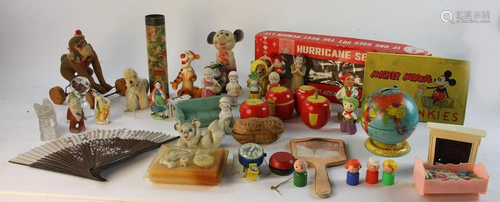 Two Boxes of Various Vintage Dolls and Toys