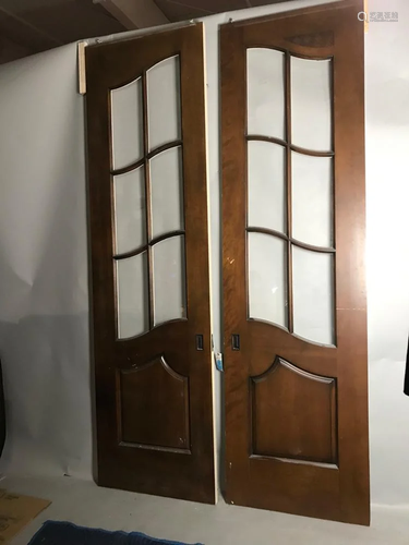 Pair of Custom 6 Panel Glass Doors