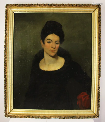 Early Portrait of a Woman, Oil on Canvas