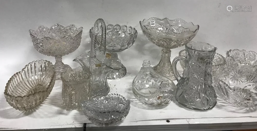 Large Collection of Cut and Pressed Glass