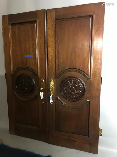 Pair of Custom Solid Mahogany Doors
