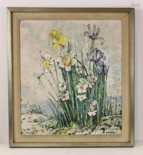 Isabelle Tuttle, Spring Flowers, Oil on Board