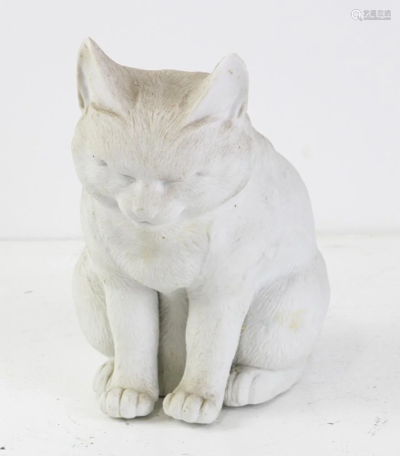19thC German Bisque Porcelain Cat