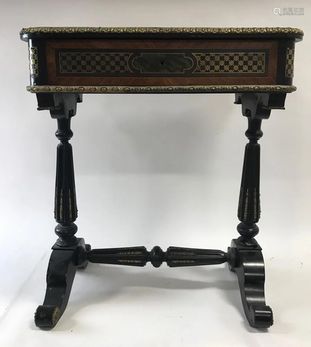 19thC French Inlaid Table