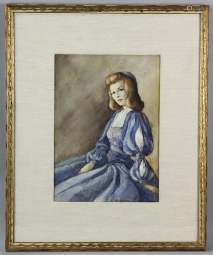 M. Kuncevich Signed Painting of Woman in Dress