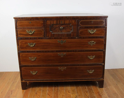 Early Federal Mahogany Chest with Satinwood Inlay