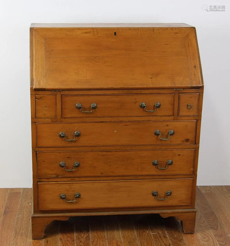 Early 18thC New England Pine Slant Lid Desk