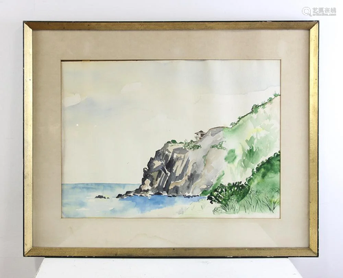 Cliff/Ocean View, Watercolor