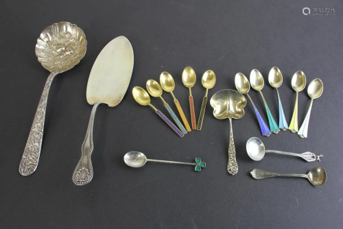 Group of Sterling Spoons and Serving Pieces