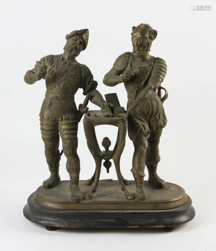 Antique White Metal Sculptures of Knights