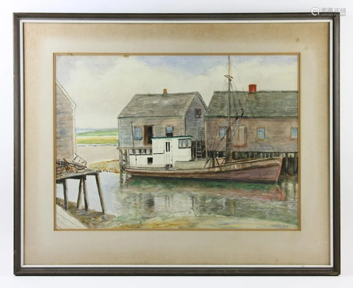 J Albert Wilson, Lobster Boat, Watercolor