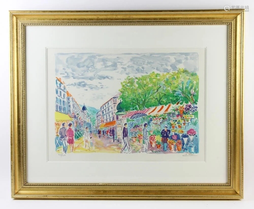 J Picot, France Street Scene, Print