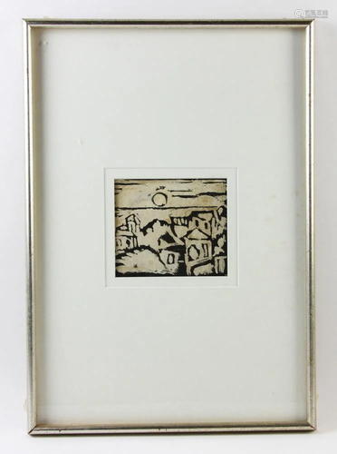 Framed Woodblock Print