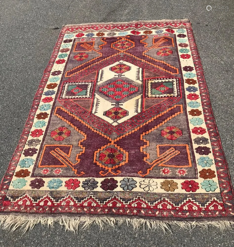 Antique Caucasian Geometric Runner