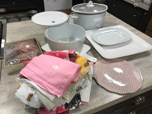 Crock Pot, Table Linens, Platters, Etc