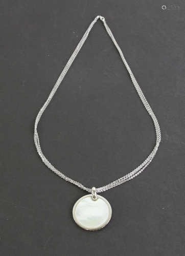 Mother-of-Pearl Pendant with Gold Chain